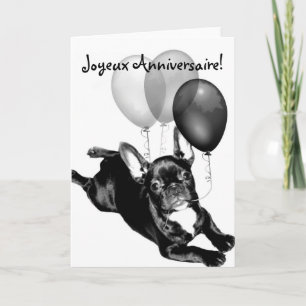 Joyeux Anniversaire French Bulldog Greeting card