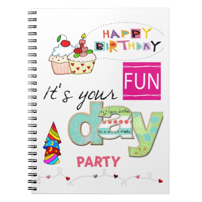 Joyeux anniversaire FUN Cupcake Famille Carnet (Devant)