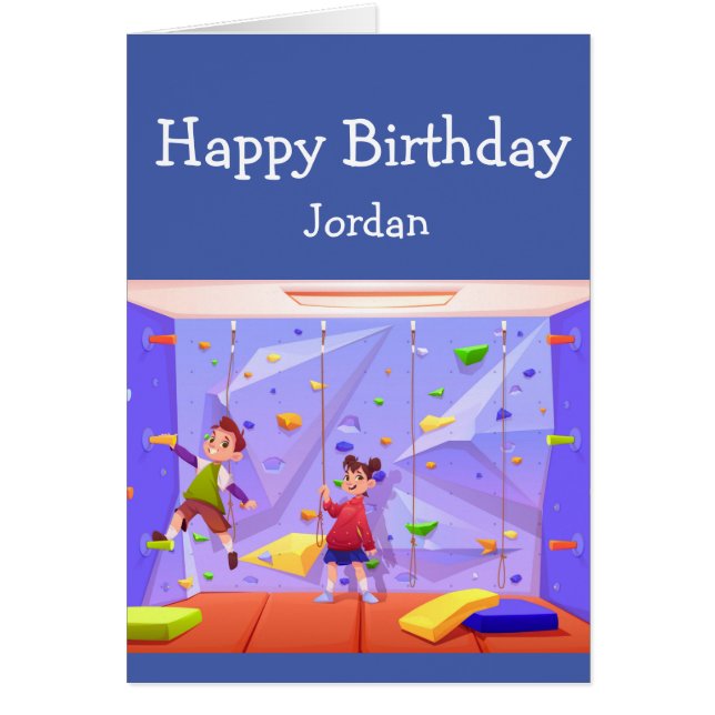 Joyeux anniversaire garçon fille aime Escalade roc (Devant)