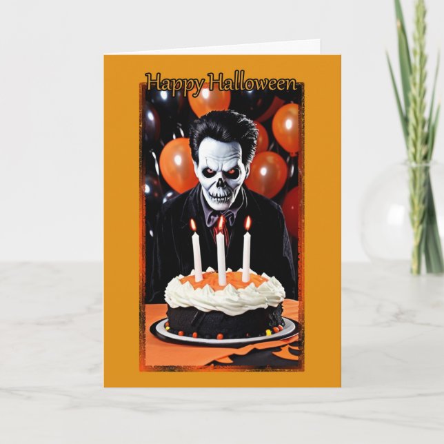 Joyeux anniversaire Ghoulish sur la carte d'Hallow (Devant)