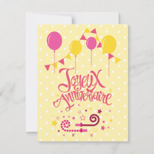 Joyeux Anniversaire Happy Birthday Holiday Card