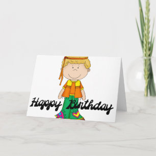 Joyeux anniversaire Hippie Boy 1 Carte de voeux