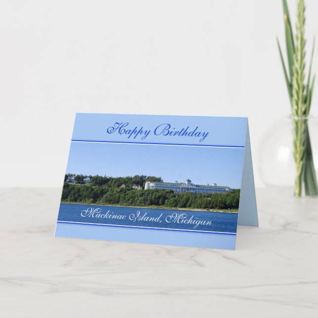 Joyeux anniversaire, île Mackinac, Michigan, Carte (Devant)