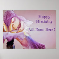 Joyeux Anniversaire Iris Multicolored Poster