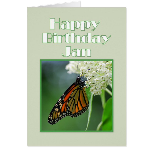 Joyeux anniversaire Jan Monarch Butterfly (Devant)