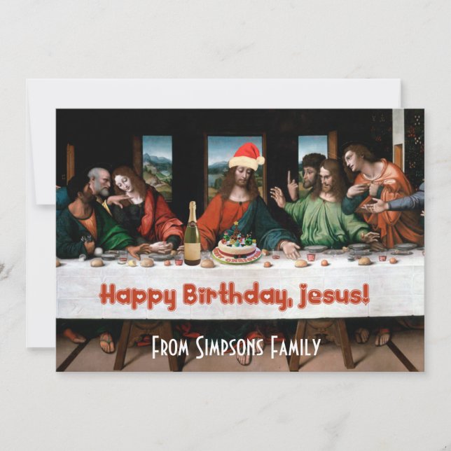 Joyeux anniversaire, Jésus ! Invitation drôle de (Devant)
