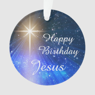 Joyeux anniversaire Jésus Ornament avec l'étoile d