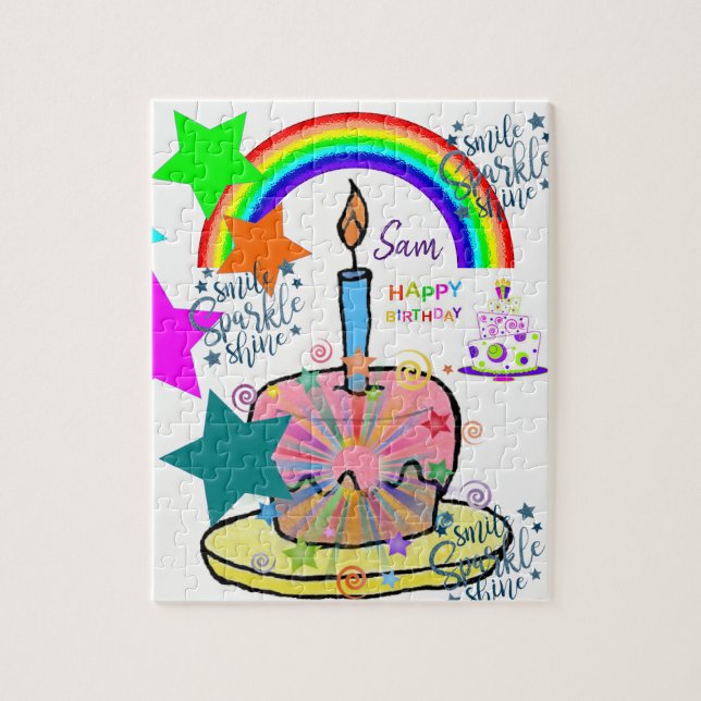Joyeux Anniversaire Jigsaw Puzzle arc-en-ciel (Vertical)