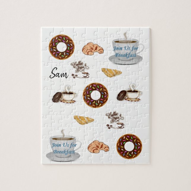 Joyeux anniversaire Jigsaw Puzzle Café Donuts (Vertical)