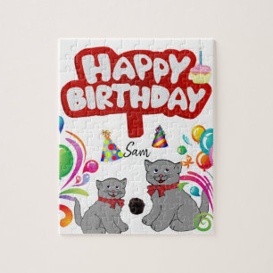 Joyeux anniversaire Jigsaw Puzzle Cats