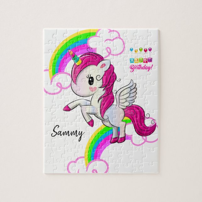 Joyeux anniversaire Jigsaw Puzzle Unicorn (Vertical)