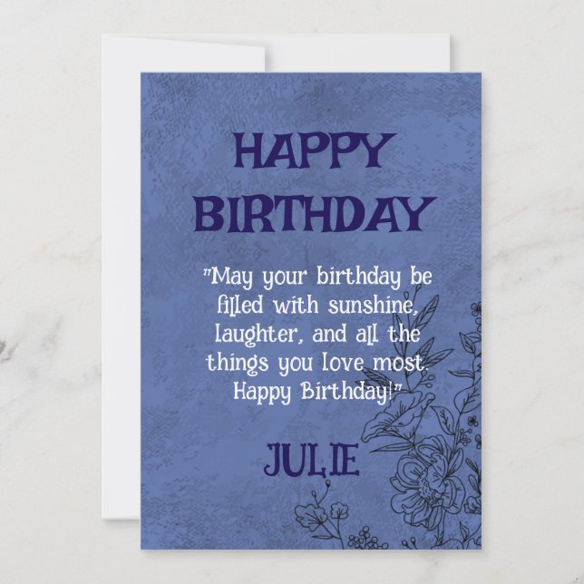 JOYEUX ANNIVERSAIRE JULIE INVITATION (Devant)