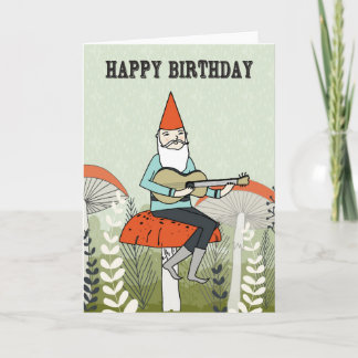 Joyeux anniversaire - le gnome joue la carte de
