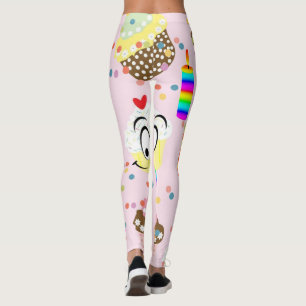 Joyeux Anniversaire Leggings Cupcake