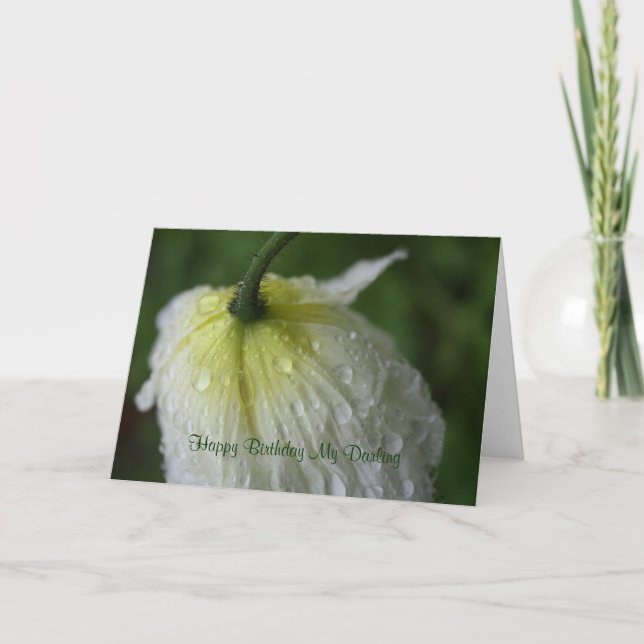 Joyeux Anniversaire Ma chère carte de pavot blanc (Devant)