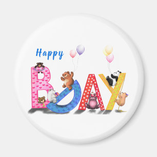 Joyeux Anniversaire Magnet Baby Bears Party