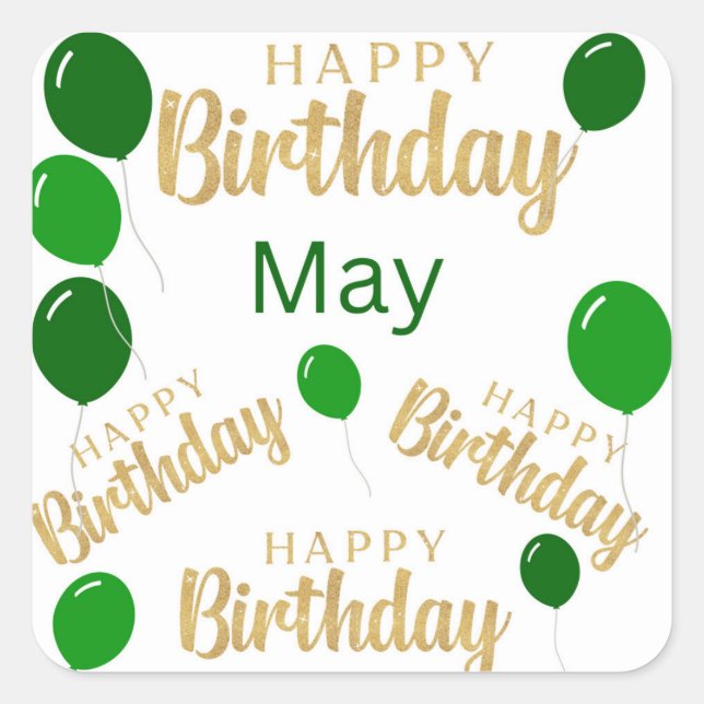 Joyeux anniversaire mai anniversaire Sticker (Devant)