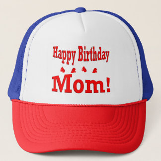 Joyeux anniversaire Maman casquette rouge, blanc e