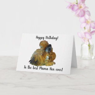 Joyeux anniversaire maman Hen avec carte de pousse