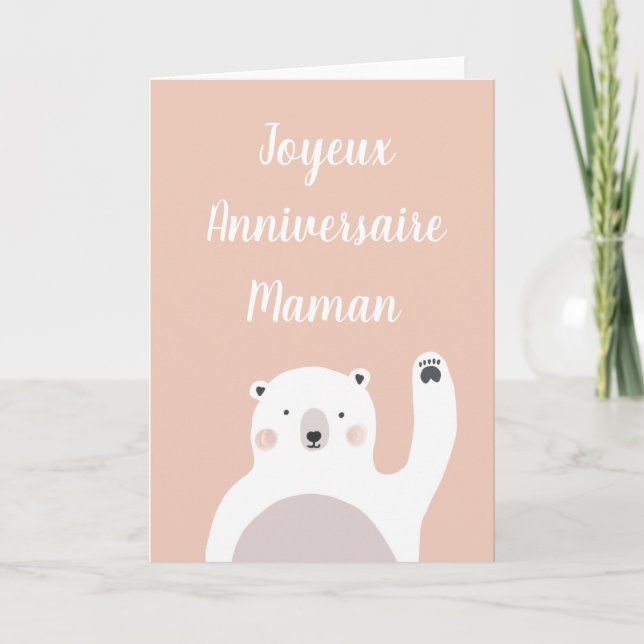 Joyeux Anniversaire Maman Holiday Card (Front)