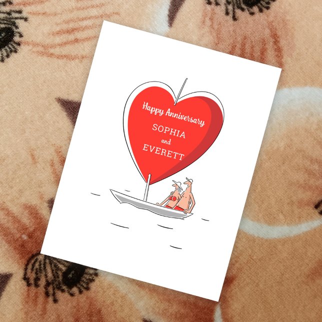 Joyeux anniversaire Mariage bateau à voile Carte d (Créateur téléchargé)