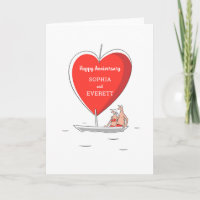 Joyeux anniversaire Mariage bateau à voile Carte d
