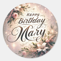 Joyeux Anniversaire Mary - Autocollants de célébra