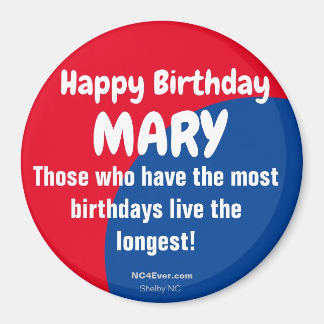 Joyeux Anniversaire MARY Refrigerator Magnet (Devant)
