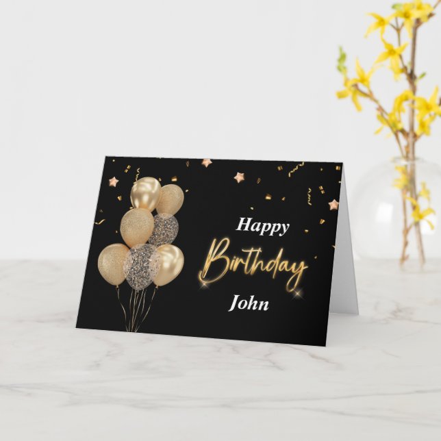 Joyeux anniversaire Mens Plié Carte de voeux - Noi (Fleur jaune)