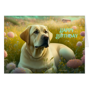 Joyeux Anniversaire Mignonne Animal Labrador Chien