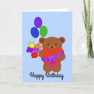 Joyeux Anniversaire mignonne Ours En Teddy Carte #