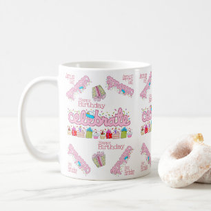 Joyeux Anniversaire Mug célébrer rose