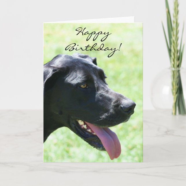 Joyeux anniversaire Noir Grande Danse carte de voe (Devant)