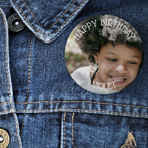 Joyeux Anniversaire Nom et Badge Photo/
