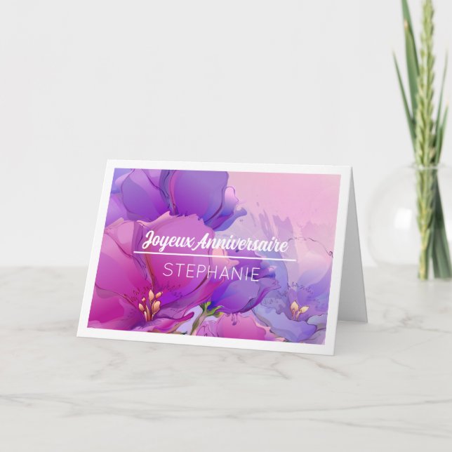 Joyeux Anniversaire Nom personnalisé Carte d'anniv (Devant)