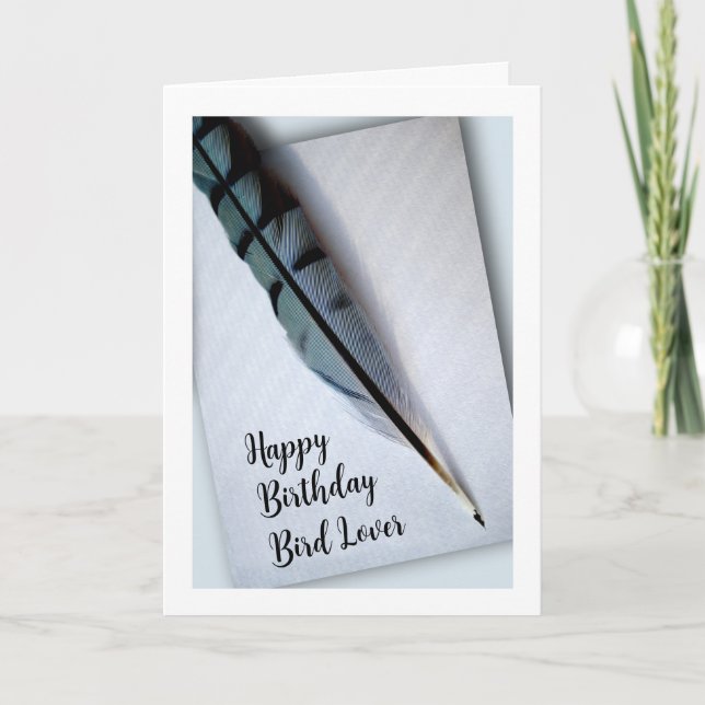 Joyeux Anniversaire Oiseau Amour bleu Jay Carte de (Devant)