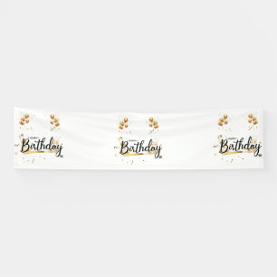 Joyeux Anniversaire Or Bannière Vinyle 2.5x10