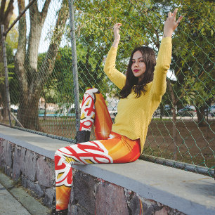 Joyeux Anniversaire Orange Arrière - plan Leggings