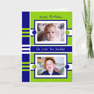 Joyeux Anniversaire Papa carte de voeux photo bleu