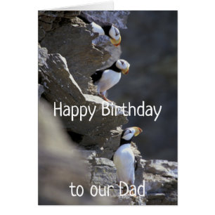 Joyeux anniversaire papa mignonne Puffin Oiseaux H