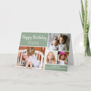 Joyeux anniversaire PAPA photo Collage Carte verte