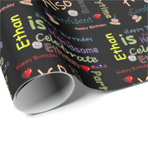 Joyeux Anniversaire Papier Cadeau Ethan