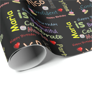Joyeux Anniversaire Papier Cadeau Maria