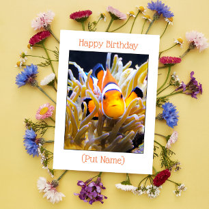 Joyeux Anniversaire Personnaliser carte de poisson