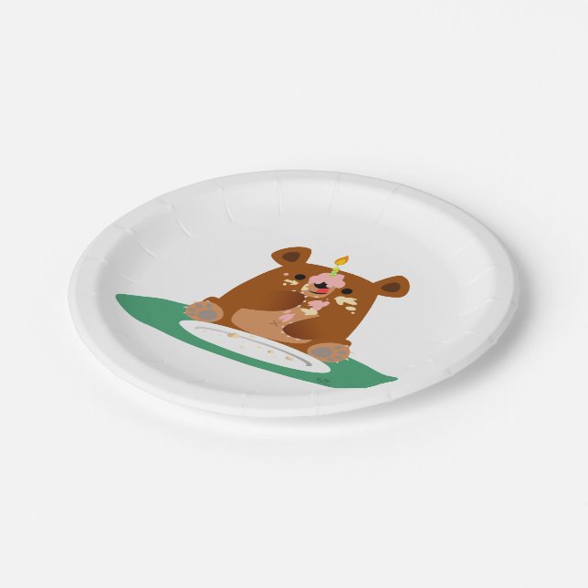 Joyeux anniversaire, petit ours ! ! Assiettes en P (Angle)