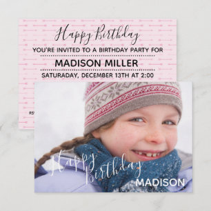 Joyeux Anniversaire Photo & Flèches- Invitation d'