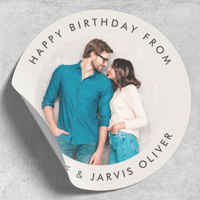 Joyeux Anniversaire Photo personnalisée Sticker ro (Créateur téléchargé)