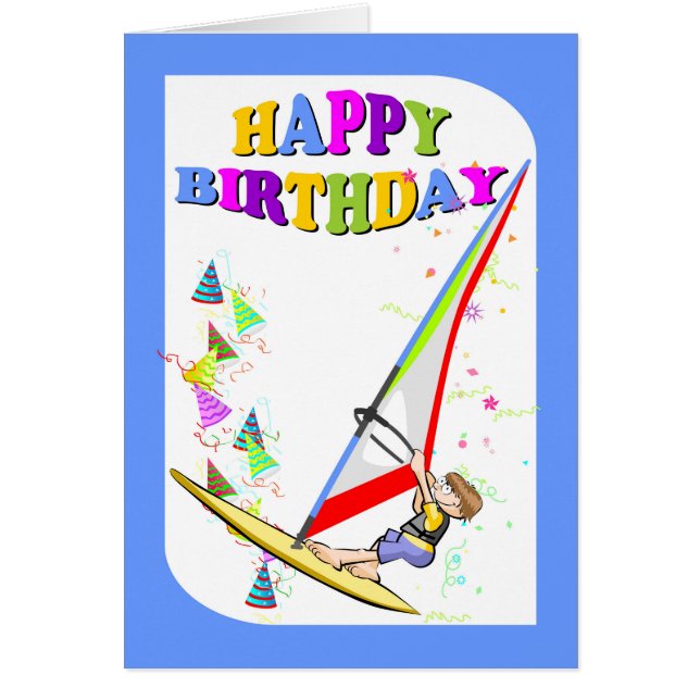 Joyeux anniversaire, planche à voile courageuse (Devant)