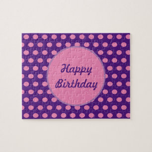 Joyeux Anniversaire Polka Dot Jigsaw Puzzle (viole