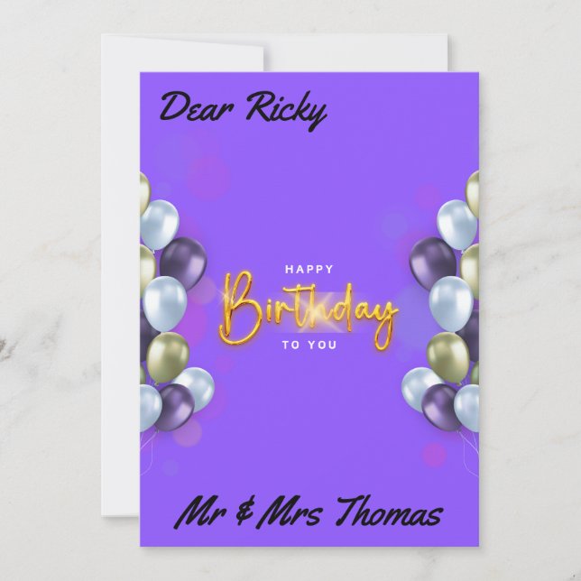 Joyeux Anniversaire pour vous une carte de voeux (Devant)